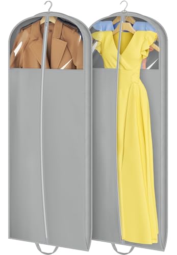 MISSLO 65" Foldable Garment Bags for Hanging Clothes Travel Waterproof Dress Bags for Gowns Long for Closet Storage Dress Protector | Backpacks4Less