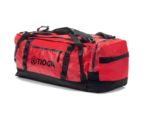 TIOGA Venture Outdoor Duffel Bag with Backpack Straps, Weather Resistant, Rugged Construction, Gear Hauling for Outdoor Adventures, Large / 70L, Red