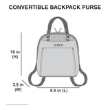 CHALA Convertible Backpack Purse - Women Convertible Shoulder Purse with Adjustable Strap - Hummingbird A - blue
