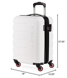 SwissGear 7366 Signature Hardside Expandable Luggage with Spinner Wheels, TSA Lock, White, Checked-Large 27-Inch