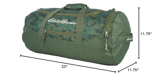 Eddie Bauer Stowaway Packable Duffel Bag| Travel | Foldable | Lightweight | Durable | Ripstop Polyester | 23" Length | 45L Capacity - Sprig Green