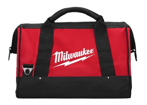 Milwaukee 17 Inch Heavy Duty Canvas Tool Bag with 6 Interior Pockets, Reinforced Bottom, and Strap Ring (Shoulder Strap Not Included) | Backpacks4Less