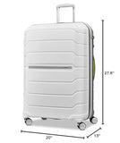 Samsonite Freeform 28-Inch Large Luggage with Dual 360° Spinner Wheels - Checked Suitcase - TSA Lock, Airline-Approved - Lightweight Durable Polypropylene Expandable Hardshell - White/Grey