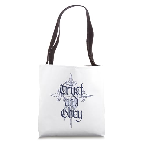 Trust and Obey Christian Hymn Gothic Cross Tote Bag