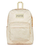 JanSport SuperBreak Plus Backpack with Padded 15-inch Laptop Sleeve and Integrated Bottle Pocket - Spacious and Durable Daypack for Work and Travel, Rows Of Bows Natural/Lemon Ice