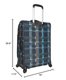 LUCAS Designer Luggage Collection - Expandable 24 Inch Softside Bag - Durable Mid-sized Ultra Lightweight Checked Suitcase with 8-Rolling Spinner Wheels (Old School Navy)