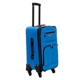 Rockland Pasadena Softside Spinner Wheel Luggage, Blue, Carry-On 20-Inch