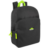 Trail maker 15 Inch Backpack for Kids, Preschool, Elementary & Middle School Students – Spacious Bookbag with Large Front Pocket, Adjustable Straps, Fits up to 13 Inch Laptop (Black Neon)