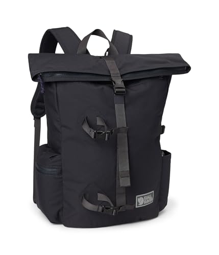 Fjällräven Vardag Foldsack 25 Backpack - Durable Fabric, Roll-Top Closure, Classic Design - School, Travel, Coal Black, One Size | Backpacks4Less
