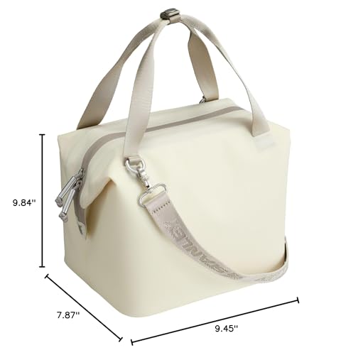 STANLEY All Day Julienne Mini Soft Cooler Bag and Lunch Box 7.4 Quarts | 10 Can Cooler with Handles and Strap | Stays Cold for Hours | Insulated Travel Bag with Zipper | BPA-Free | Cream