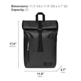 EASTPAK Up Roll – 23L Roll-Top Backpack with 16" Laptop Sleeve, Security Pocket, Bottle Holder & Water-Resistant Finish, Tarp Black