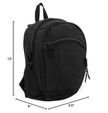 Everest Deluxe Small Backpack, Black, One Size