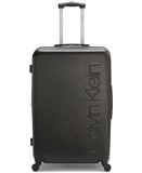 Calvin Klein Women's Hard Side Upright Luggage Spinner Light Weight Suitcase, Black, Large