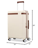 Virtuosa Hardside 21 Inch Carry On Luggage - Airline Approved with 360° Spinner Wheels, RightHeight™ Adjustable Handle - Zippered WetPak™ - TSA Lock - Expandable Light Polycarbonate Shell - Off White