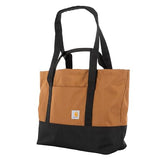 Carhartt Classic Vertical Open Tote Bag, Durable Water Repellent Material W/Hand and Shoulder Straps, Carhartt Brown, 32L