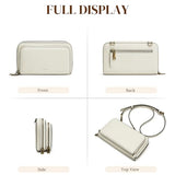 S-ZONE Crossbody Bags for Women Small Purses RFID Vegan Leather Wallets Multi Compartment Zipper Card Slots