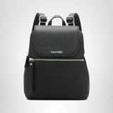 Calvin Klein Reyna Novelty Key Item Flap Backpack, Black/Silver Combo, One Size