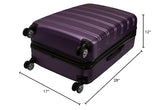 Rockland Melbourne Hardside Expandable Spinner Wheel Luggage, Purple, Checked-Large 28-Inch