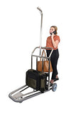 Single Nesting Luggage Cart, Stainless Steel 3-Wheel Design, 300lb Capacity