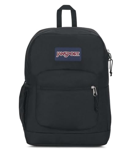 JanSport Cross Town Plus Backpack - Large Main Compartment, Side Water Bottle Pocket, 15-Inch Padded Laptop Sleeve - Black