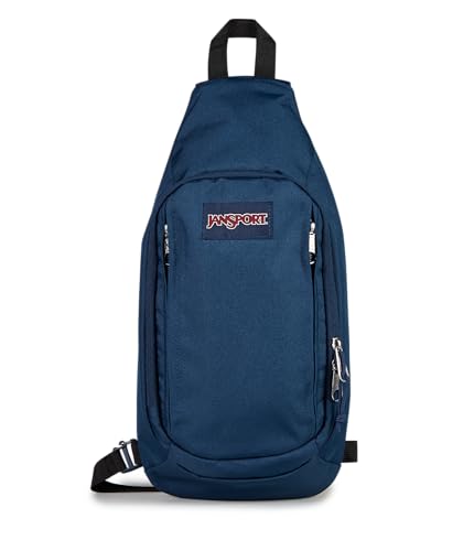 JanSport Move Sling Crossbody Bag – Main Compartment, Zippered Front Pockets, Adjustable Shoulder Strap, Fully Padded Back Panel, Navy