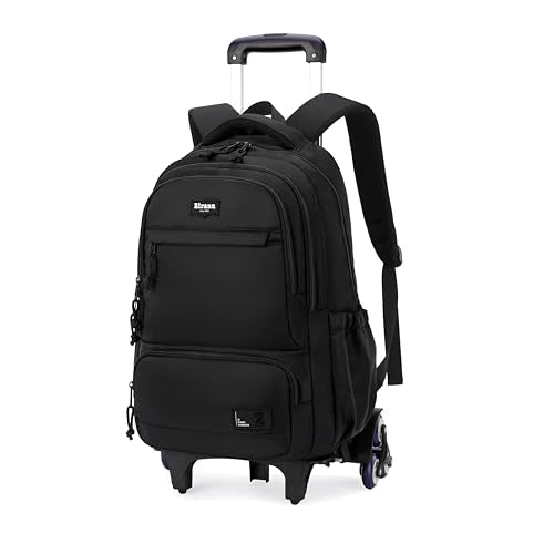 ETAISHOW Rolling Backpack for Boys with Wheels Roller Backpack Wheeled School Bag for Teen Boys Black | Backpacks4Less
