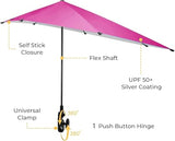 FAIR WIND Portable Beach Chair with Umbrella for Adults, Backpack Folding Arm Chair for Coastal Vacations, Picnics, and Concerts - Supports 300 LBS, Pink