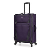 U.S. Traveler Aviron Bay Expandable Softside Luggage with Spinner Wheels, Purple, 3-Piece Set