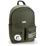 COOKIES Orion Canvas Smell Proof Backpack 22.8L – Large Odorless Travel Backpack for Men & Women, Carry-On, Work, Stylish & Spacious Bag - Olive