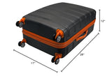 Rockland Melbourne Hardside Expandable Spinner Wheel Luggage, Charcoal, Checked-Large 28-Inch