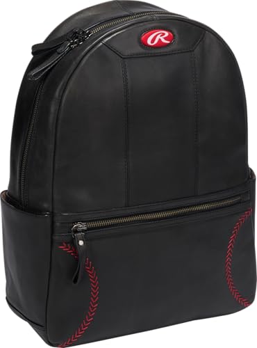 Rawlings | Leather Backpack Collection | Genuine Leather | Black | 12" W x 16" H x 4.5" D