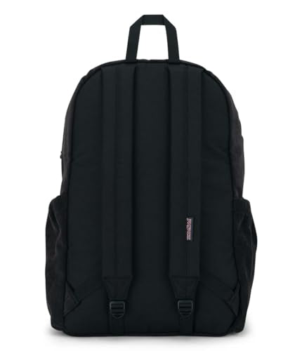 JanSport Lounge Pack FX – Large Main Compartment, Dual Water Bottle Pockets, Front Drawcord Pocket, Padded Laptop Sleeve, Black