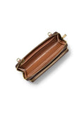 Michael Kors Jet Set Large Continental Crossbody Wallet, Gold-Tone Hardware/MK Signature Coated Twill/Brown/Acorn