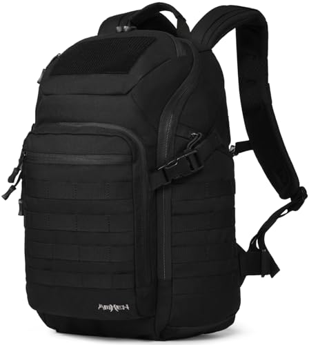 AMHEH 32L Tactical Laptop Backpack, 17 Inch Suspended Compartment, Black