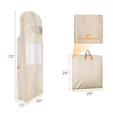 Zilink 72" Wedding Dress Garment Bag Dress Bags for Gowns Bridal Garment Bag for Long Dresses with 12”Gusseted and Accessory Pockets for Wedding Dress, Puffy Gowns [Upgraded Version], Beige