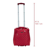 Rockland Melrose Upright Wheeled Underseater Luggage, Red, Carry-On 15-Inch