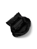 Michael Kors Quinn Medium Flap Backpack, Dark Gunmetal-Tone Hardware/Shearling/Black