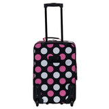 Rockland Fashion Softside Upright Luggage Set,Expandable, Multi/Pink Dot, 2-Piece (14/19)