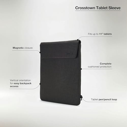 Incase Crosstown Tablet and iPad Sleeve with Cushioned Protection – Vertical Sleeve for iPad Air 11 inch Case, iPad Pro 11 inch, 11 Inch Devices - Magnetic Closure, Apple Pencil Loop