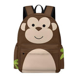 Fiwsuyr Monkey Backpack for Boys Kids Girls School Bag 16 Inch Cartoon Monkey Bookbag Travel Backpack, Casual Commuter Backpack