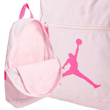 Jordan Light Pink Backpack with Bright Pink Logo, Zip Closure, Front Pocket and Pencil Case Included | Unisex Back to School Backpack
