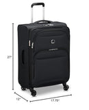 DELSEY PARIS Sky Max 2.0 Softside Expandable Luggage with Spinner Wheels, Black, Checked-Medium, 24 Inch