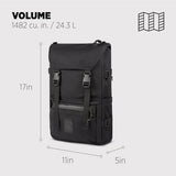 Topo Designs Rover Pack Tech - Work Business Travel Backpack, Integrated Organization, 2 Laptop Tablet Pockets, Comfortable Cushioned Support, Durable 1000D Fabric (Black/Black)