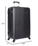 Travelers Club Cosmo Luggage, Black-2 Piece Set (28"/20")