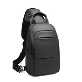 GYakeog Men's Messenger Backpack, Waterproof Travel Bag with USB Charging Port, Compact Crossbody Purse for Commuting and Hiking (1910-Black)