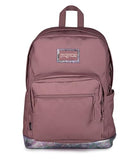 JanSport Right Pack Expressions Backpack – 15-inch Padded Laptop Compartment, Water Bottle Pocket, Utility Pocket with Flap, Bog Glam Suede Mahogany Haze/Brn/Pink
