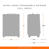 Briggs & Riley 31" Extra Large Expandable Spinner - Checked Luggage for Travel, Suitcases with Wheels, Softside Rolling Bag for Men & Women, Self-Repairing Zipper - Baseline Collection, Black