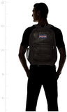 JanSport Eco Mesh Backpack, Red Tape, 17” x 12.5” x 6” - Large Semi-Transparent Bag for Adults with Laptop Sleeve, Padded Back Panel, Black