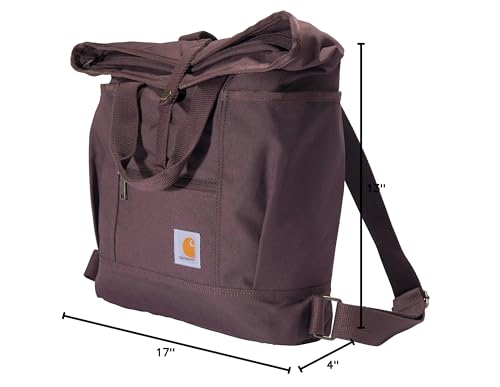 Carhartt Convertible Backpack Tote, Durable Tote Bag with Adjustable Backpack Straps and Laptop Sleeve, Wine