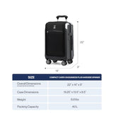 Travelpro Platinum Elite Hardside Expandable Carry on Luggage, 8 Wheel Spinner, TSA Lock, Hard Shell Polycarbonate Suitcase, Shadow Black, Compact Carry on Laptop Pocket 20-Inch
